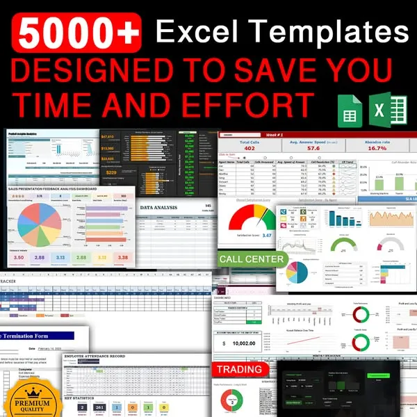 5000+ Premium Excel Templates for Business | 100% Profit Potential