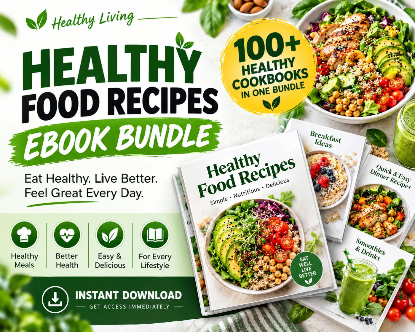 50 Healthy Food Recipes Ebook Bundle