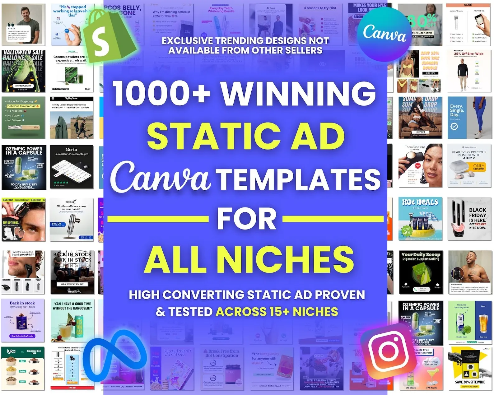 1000+ Canva Static Ad Templates for Meta & eCommerce