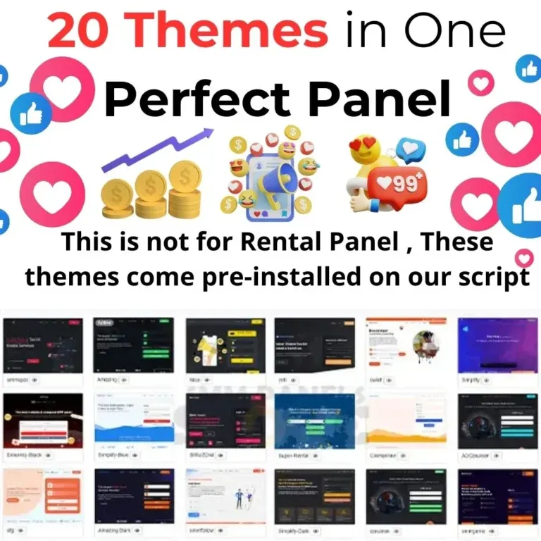 Smm panel Panel Script – 20 Premium Themes Included 2025