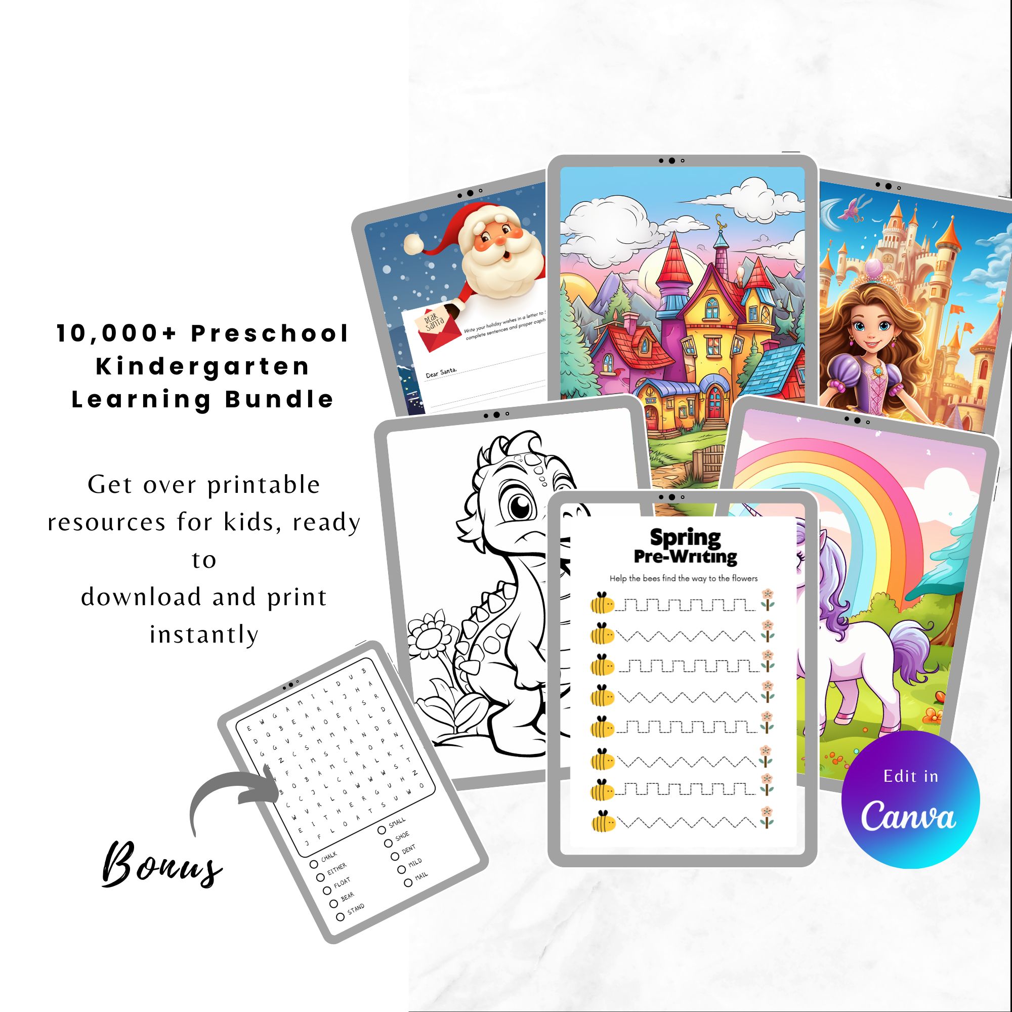 10,000+ preschool learning bundle – Printable Educational Activities