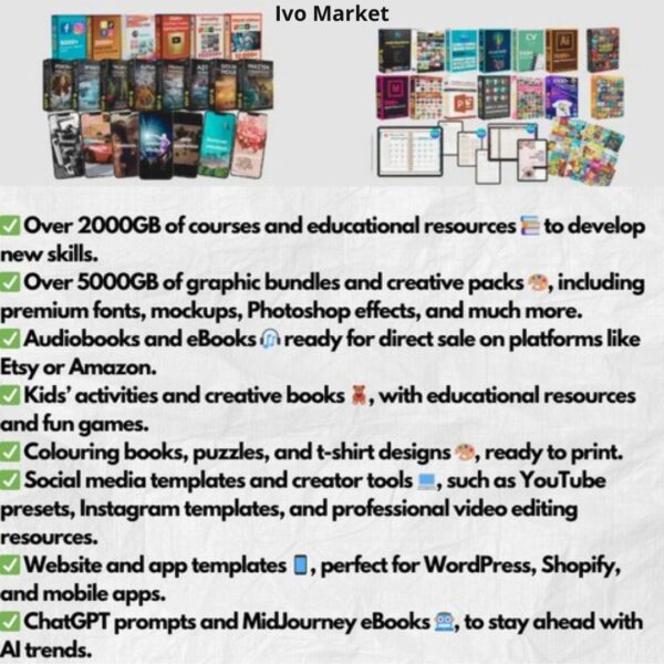 60 Million Digital Products W/ Resell Rights - Mega Bundle (EBooks + Courses+ Templates+ Planners, & More!) - Image 2