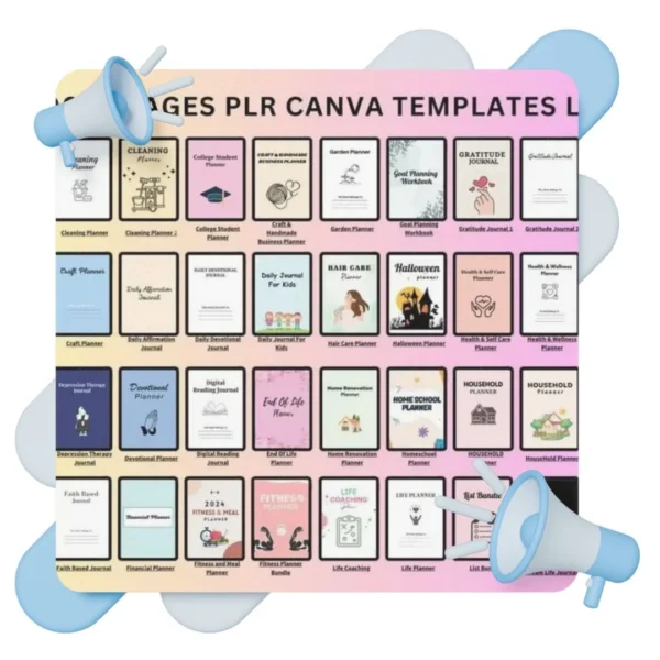 12,000+ Canva PLR Planner Templates with Resell Rights