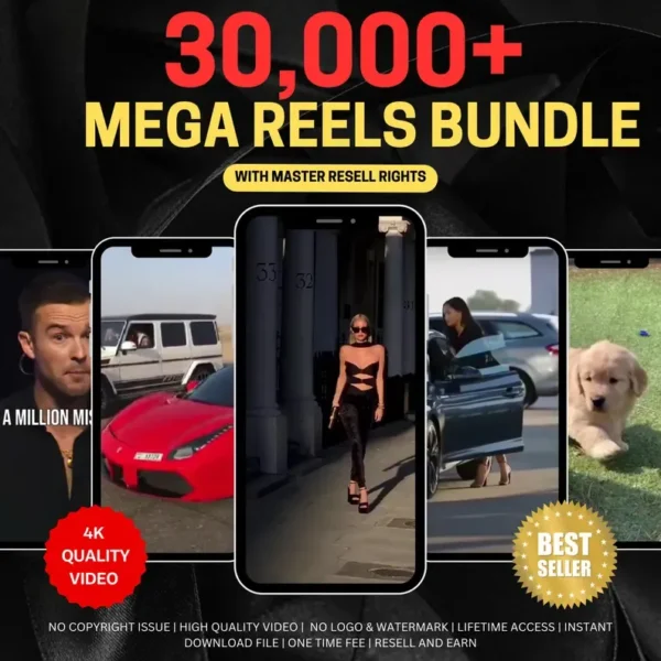 30,000+ Viral Faceless Reels to Monetize | PLR + MRR Pack