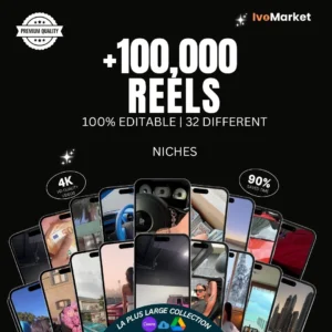 100,000 Editable Reels Templates | Viral Short Videos for Instagram, TikTok, Reels – 32 Niches