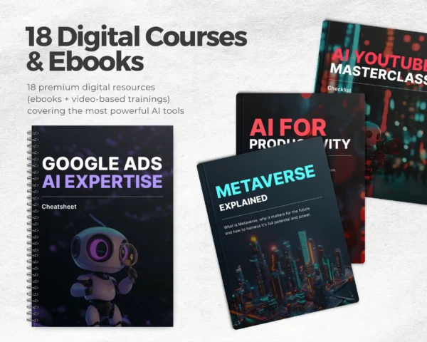 AI MEGA BUNDLE 2025 – 18 Digital Courses & Ebooks on ChatGPT, Claude, Automation, Productivity