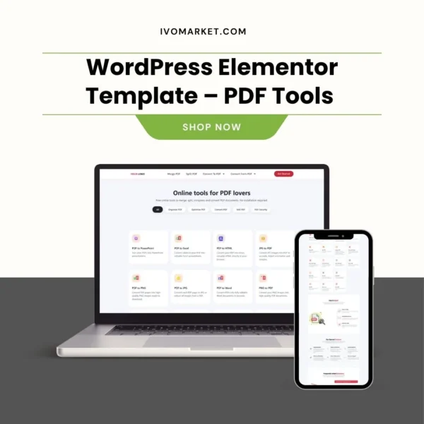 WordPress Elementor PDF Tools Template –  SaaS Website | Elementor Kit Included