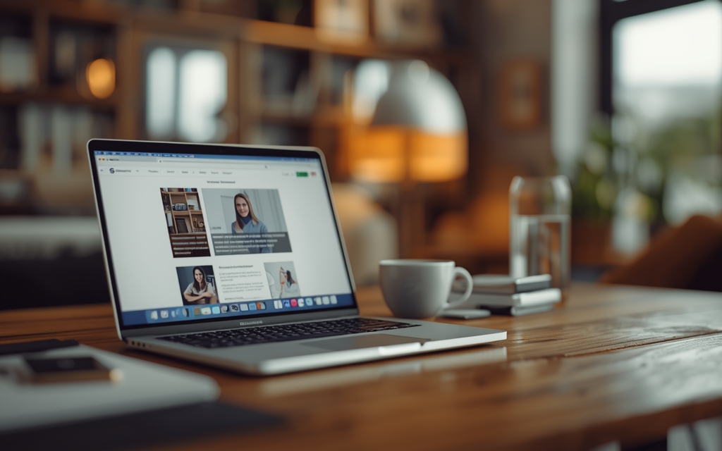 Digital entrepreneur workspace, laptop, and PLR products