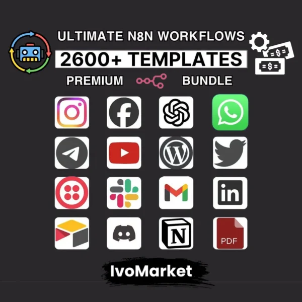 2600+ n8n Workflow Templates Mega Automation Bundle (JSON)